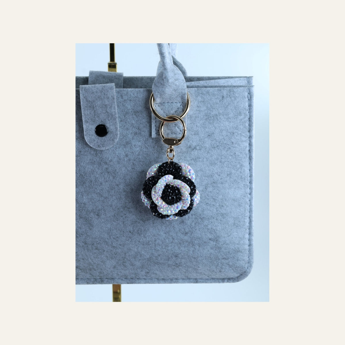 Glinsterende Roos Tasbedel & Sleutelhanger