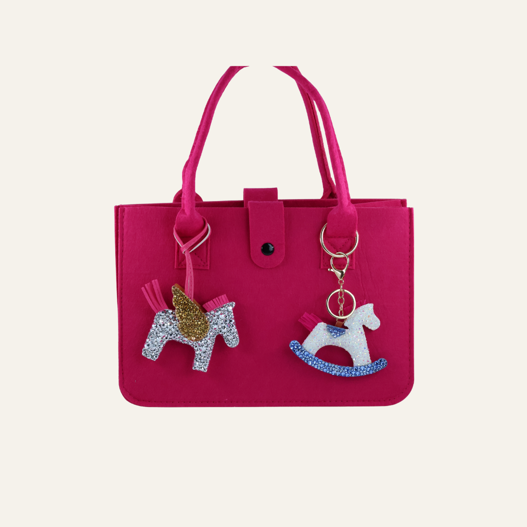 Handgemaakte Tasbedel Schommelpaard – Luxe Strass Lifestyle Accessoire