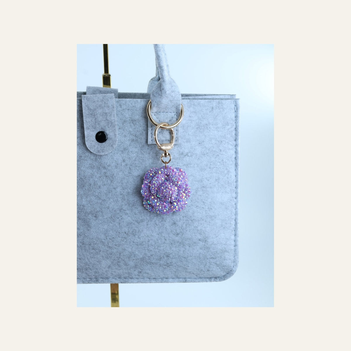 Glinsterende Roos Tasbedel & Sleutelhanger