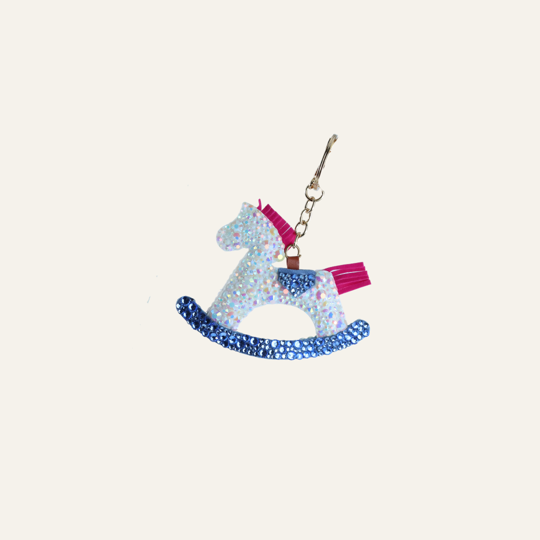 Handgemaakte Tasbedel Schommelpaard – Luxe Strass Lifestyle Accessoire