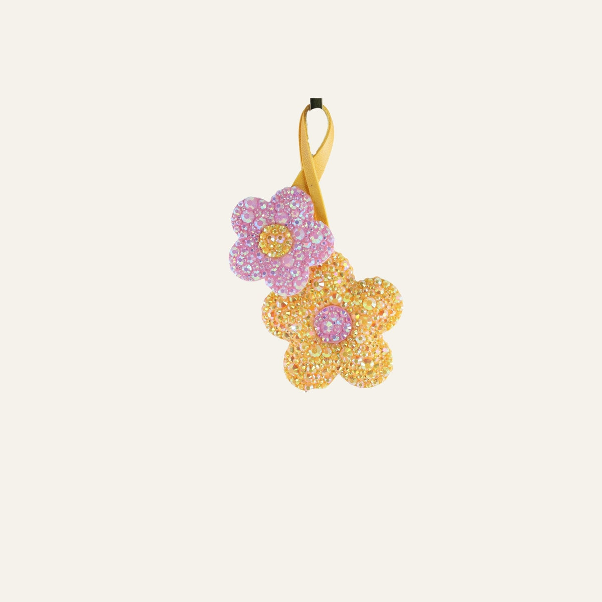 Glinsterende Bloemen Tasbedel & Sleutelhanger