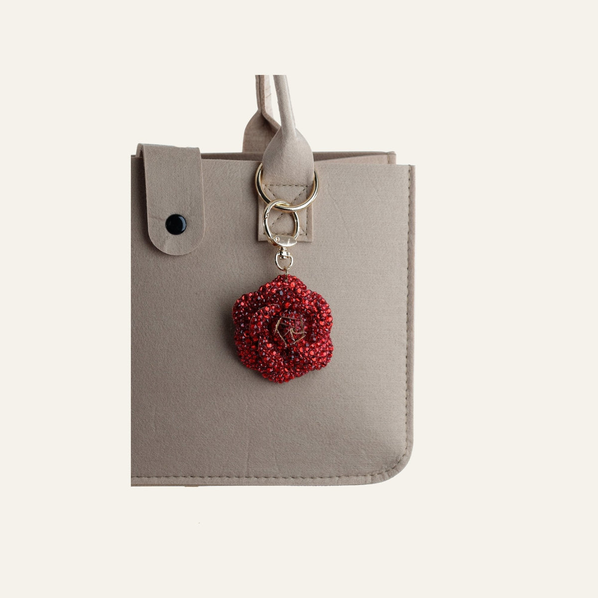 Glinsterende Roos Tasbedel & Sleutelhanger